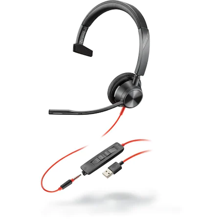 Casca Plantronics Blackwire 3315, BW3315 USB-A (213936-01),Monoaural, Negru (213936-01)Monoaural imagine noua idaho.ro