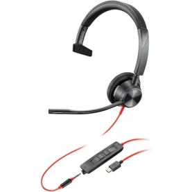 Casca Plantronics Blackwire 3315, BW3315 USB-C (213937-01), Monoaural, Negru