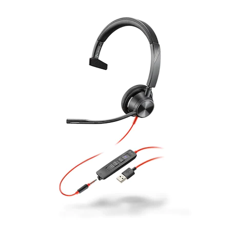 Casca Plantronics Blackwire 3315 BW3315-M, USB-A, (214014-01), Negru (214014-01)