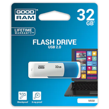 Memorie USB GoodRam Color Mix UCO2, 32 GB, USB 2.0, Alb-Albastru