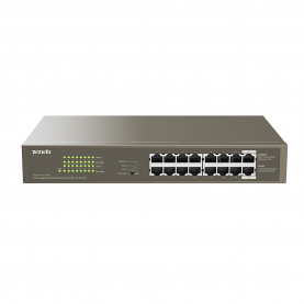 Switch Tenda TEG1116P-16-150W, 16-Porturi, PoE 30W/Port, Store-and-Forward, Negru