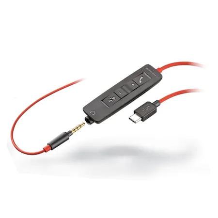 Casca Call Center Plantronics Blackwire C3225, USB-C, 3.5mm, Binaural, Negru 3.5mm imagine noua idaho.ro