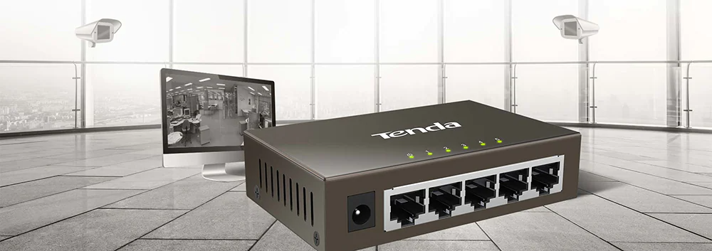 Switch Tenda TEG1005D, 5 Porturi Gigabit, Desktop, Store and Forward, Alimentare 100-240V AC 50/60Hz, Negru
