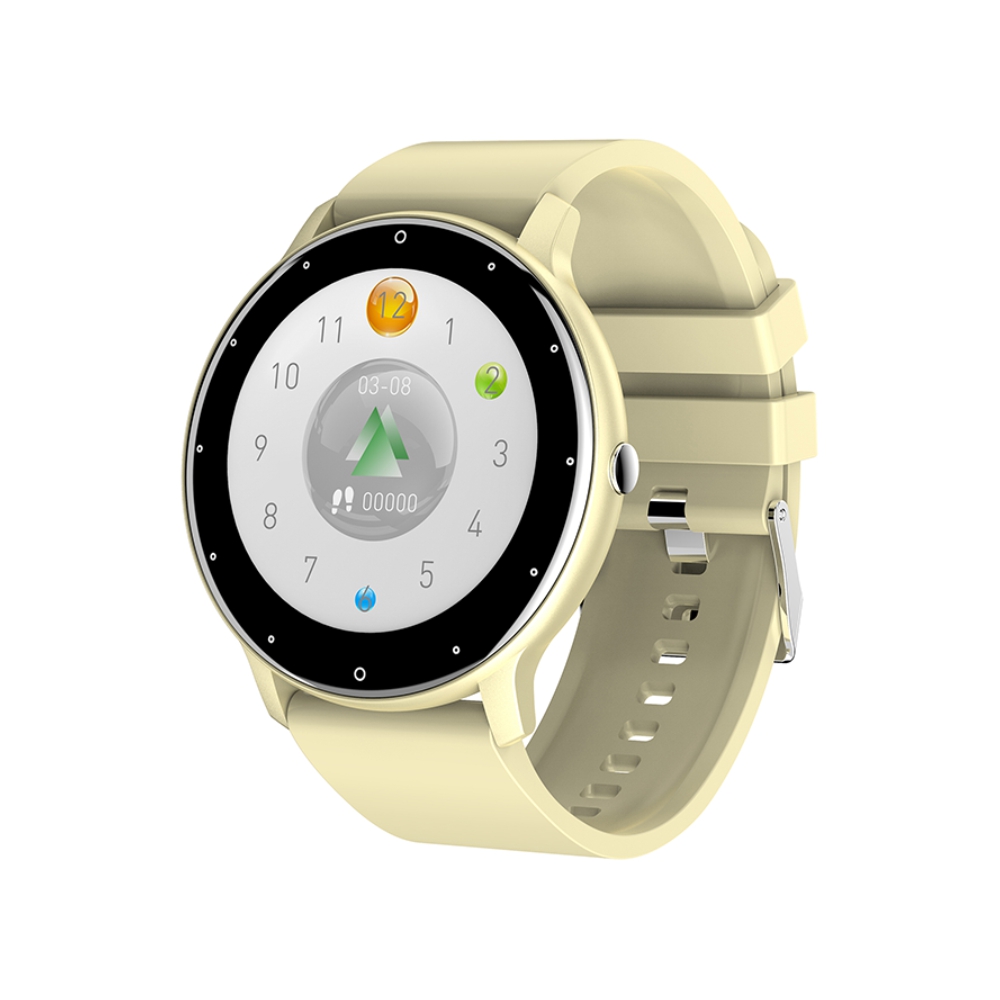 Ceas Smartwatch XK Fitness ZL02 cu Functii monitorizare sanatate, Moduri sportive, Exercitii, Notificari, Cronometru, Galben Adulti imagine Black Friday 2021