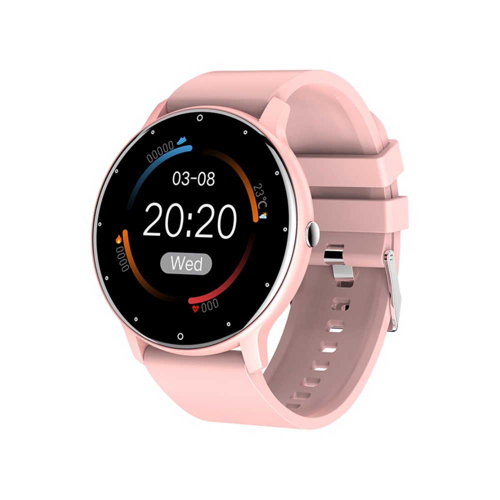 Ceas smartwatch xk fitness zl02 cu functii monitorizare sanatate, moduri sportive, exercitii, notificari, cronometru, roz