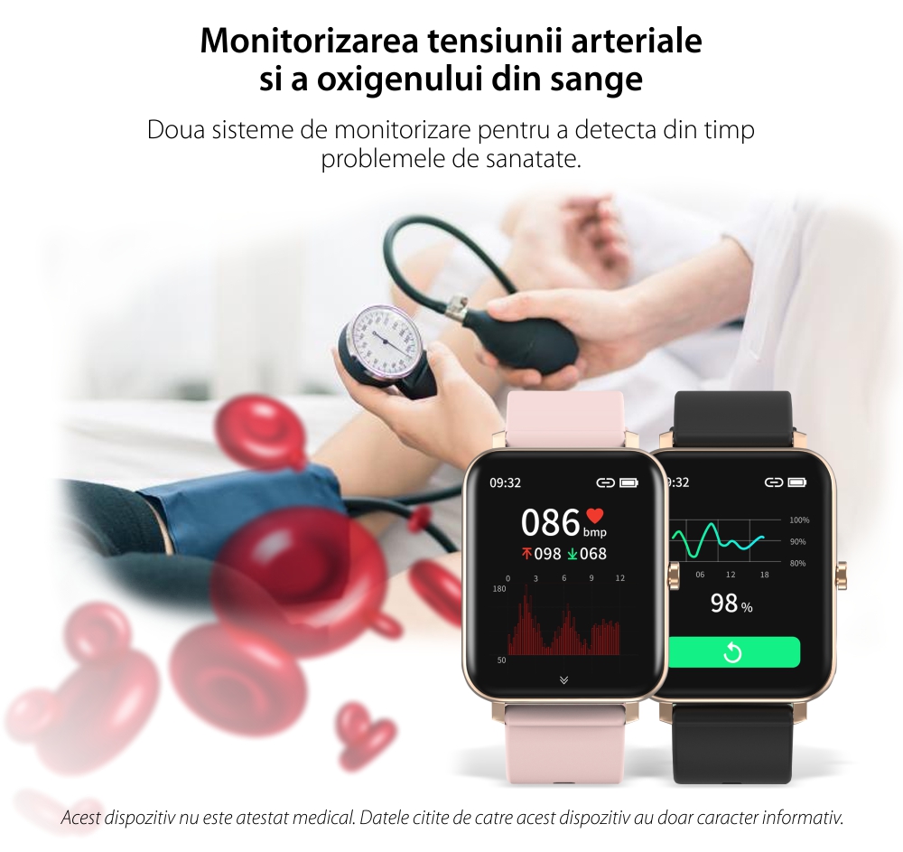 Ceas Smartwatch T8 Pro XK Fitness cu Moduri fitness, Functii sanatate, Calorii, Cronometru, Notificari, Distanta, Bratara silicon, Negru