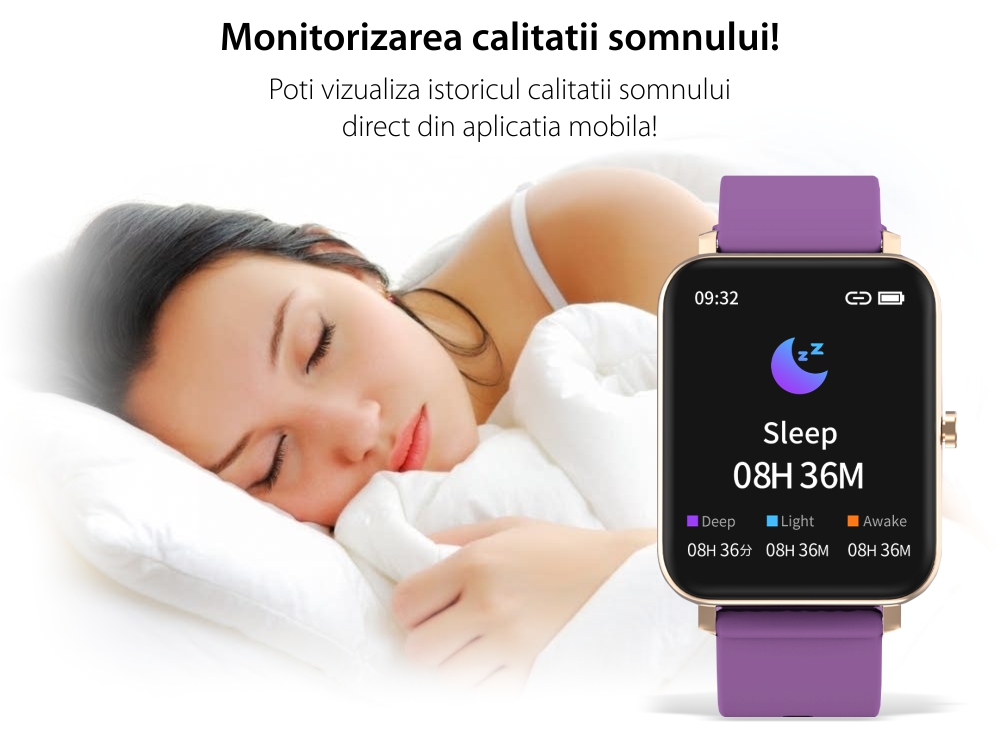 Ceas Smartwatch T8 Pro XK Fitness cu Moduri fitness, Functii sanatate, Calorii, Cronometru, Notificari, Distanta, Bratara silicon, Negru