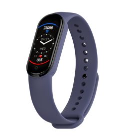 Bratara inteligenta XK Fitness M6 cu Display 0.96 inch, Bluetooth, Notificari, Distanta, Calorii, Moduri sport, Albastru