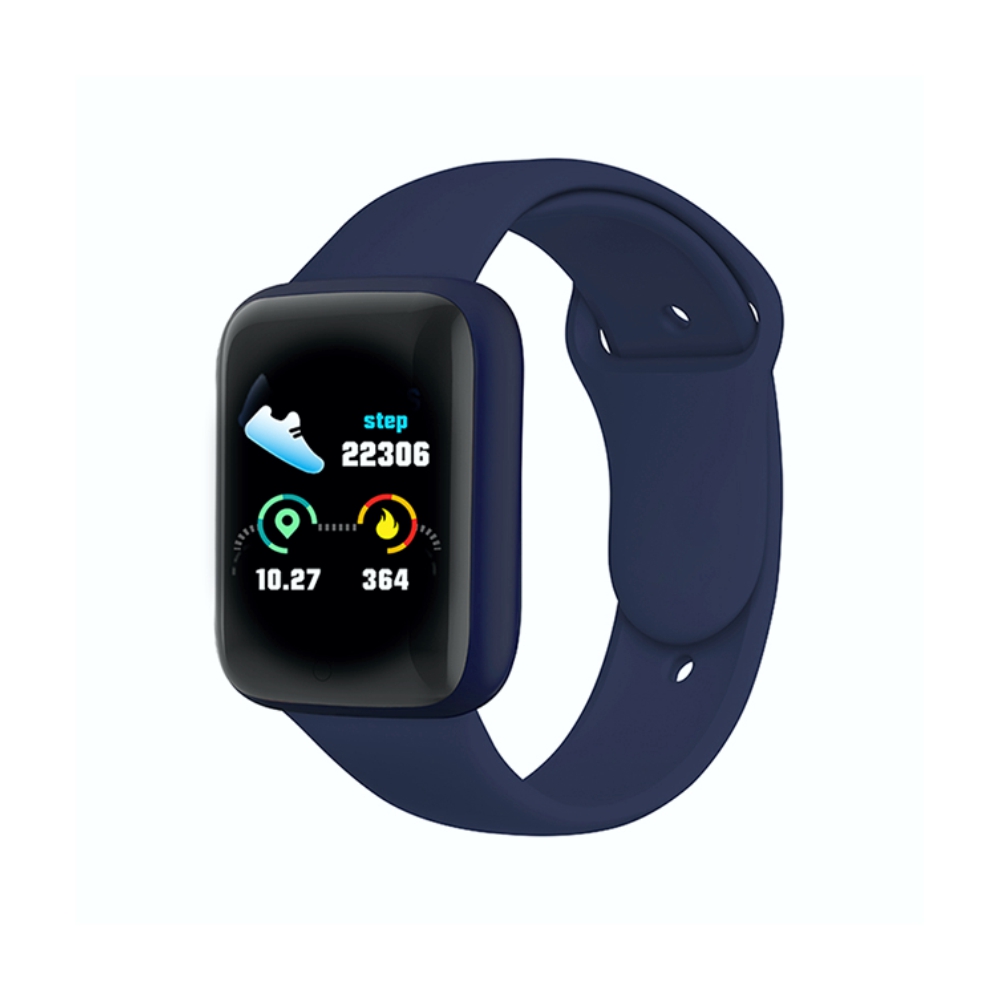 Ceas smartwatch xk fitness d20s cu functii monitorizare sanatate, distanta, calorii, pasi, informatii vreme, albastru