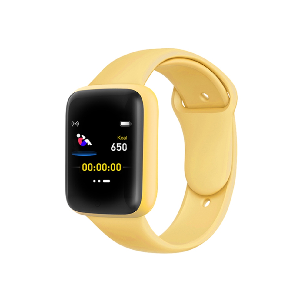Ceas smartwatch xk fitness d20s cu functii monitorizare sanatate, distanta, calorii, pasi, informatii vreme, galben