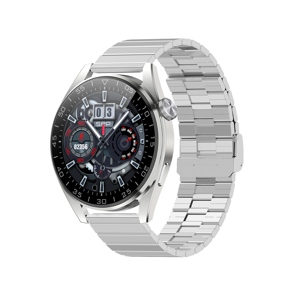 Ceas Smartwatch XK Fitness M103 Pro cu Monitorizare oxigen, Tensiune arteriala, Puls, Somn, Calorii, Pedometru, Sport, Bratara metal, Argintiu Adulti imagine noua idaho.ro