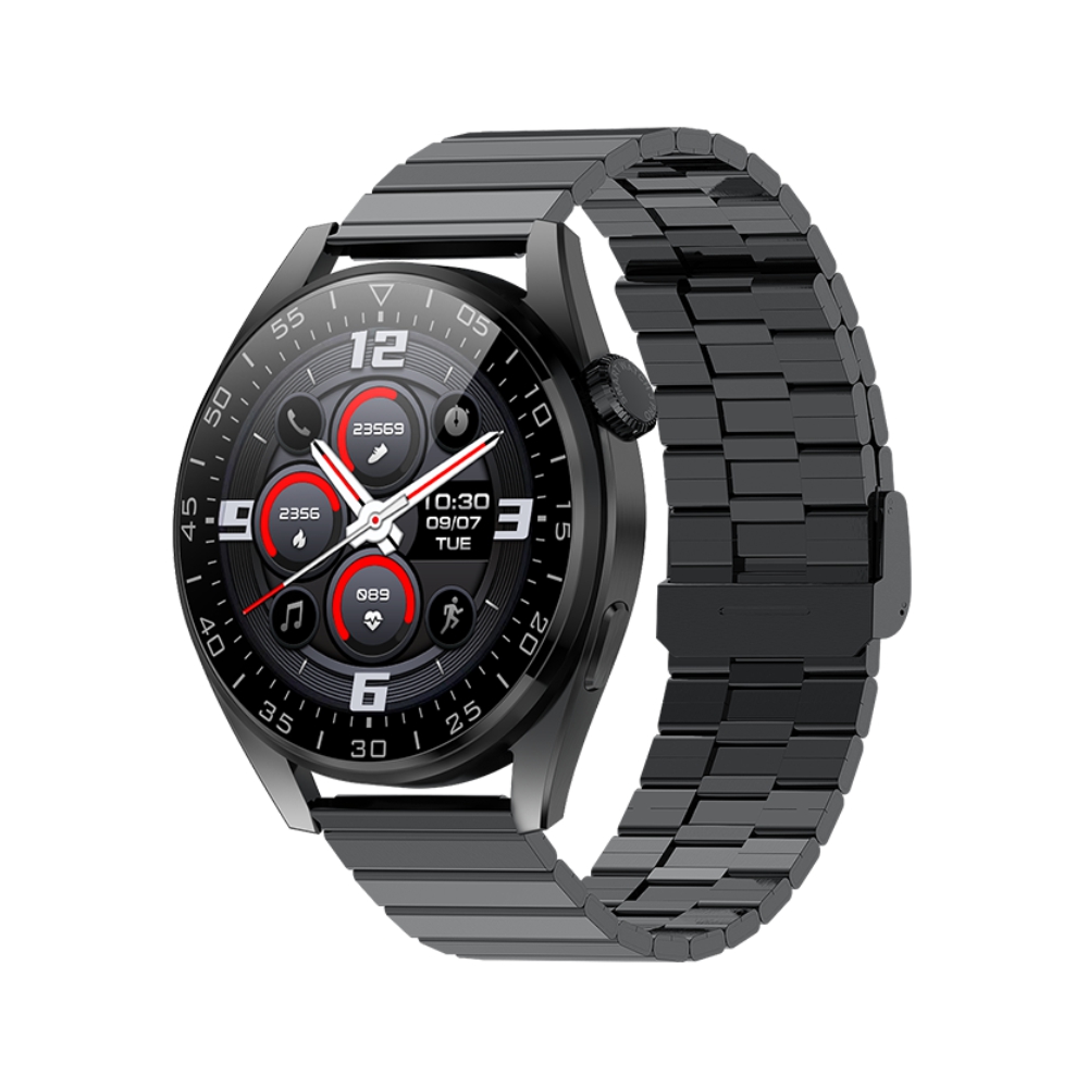 Ceas Smartwatch XK Fitness M103 Pro cu Monitorizare oxigen, Tensiune arteriala, Puls, Somn, Calorii, Pedometru, Sport, Bratara metal, Negru Adulti imagine noua idaho.ro