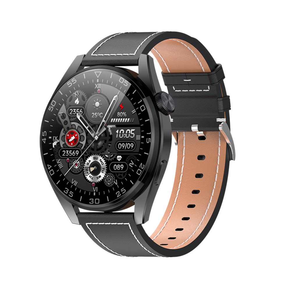 Ceas Smartwatch XK Fitness M103 Pro cu Monitorizare oxigen, Tensiune arteriala, Puls, Somn, Calorii, Pedometru, Sport, Bratara piele, Negru Adulti imagine noua idaho.ro
