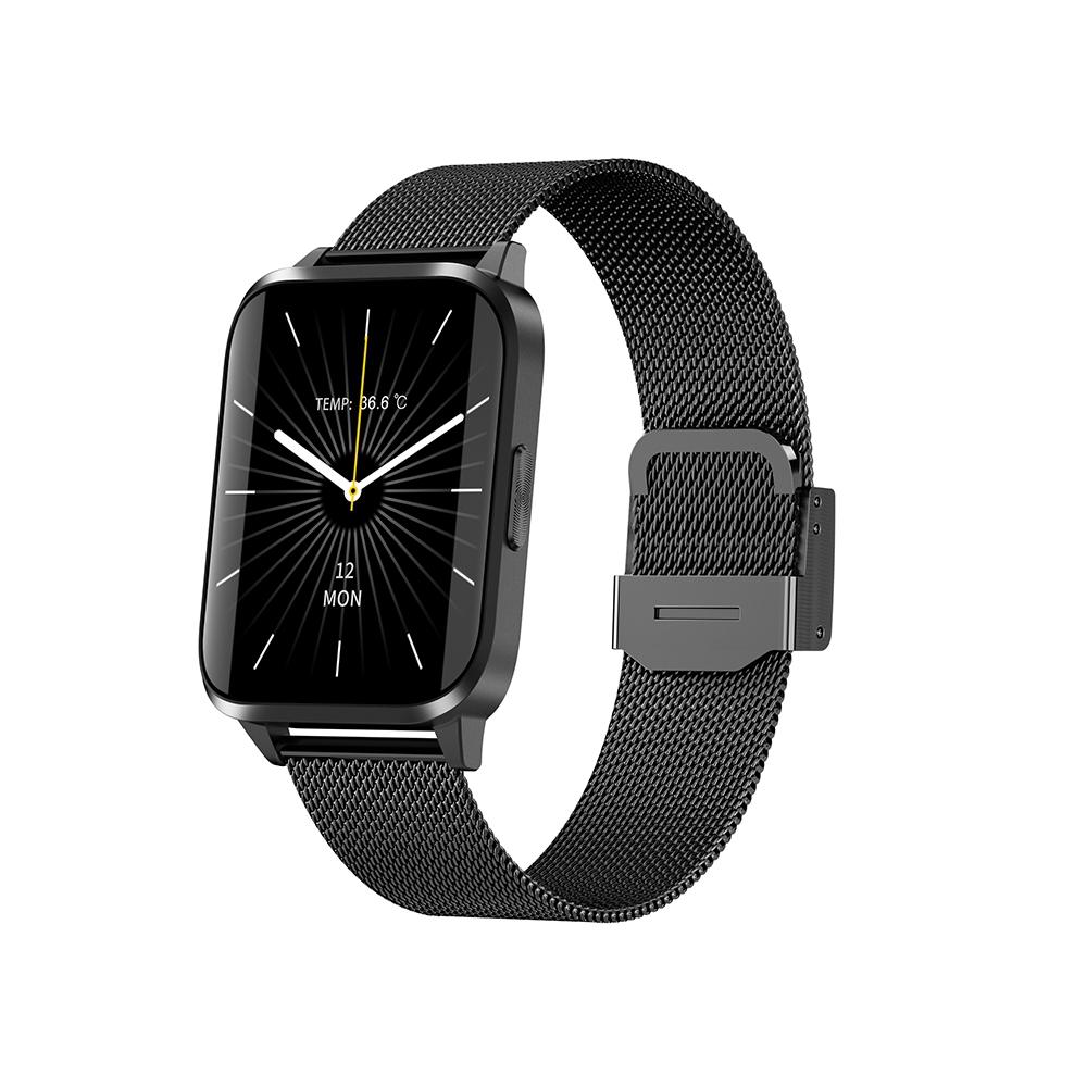 Ceas Smartwatch XK Fitness JM01 cu Display 1.69 inch, Bluetooth, Functii sanatate, Pedometru, Distanta, Moduri sport, Metal, Negru