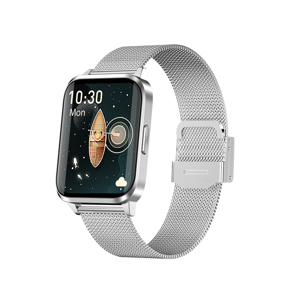 Ceas smartwatch xk fitness jm01 cu display 1.69 inch, bluetooth, functii sanatate, pedometru, distanta, moduri sport, metal, argintiu
