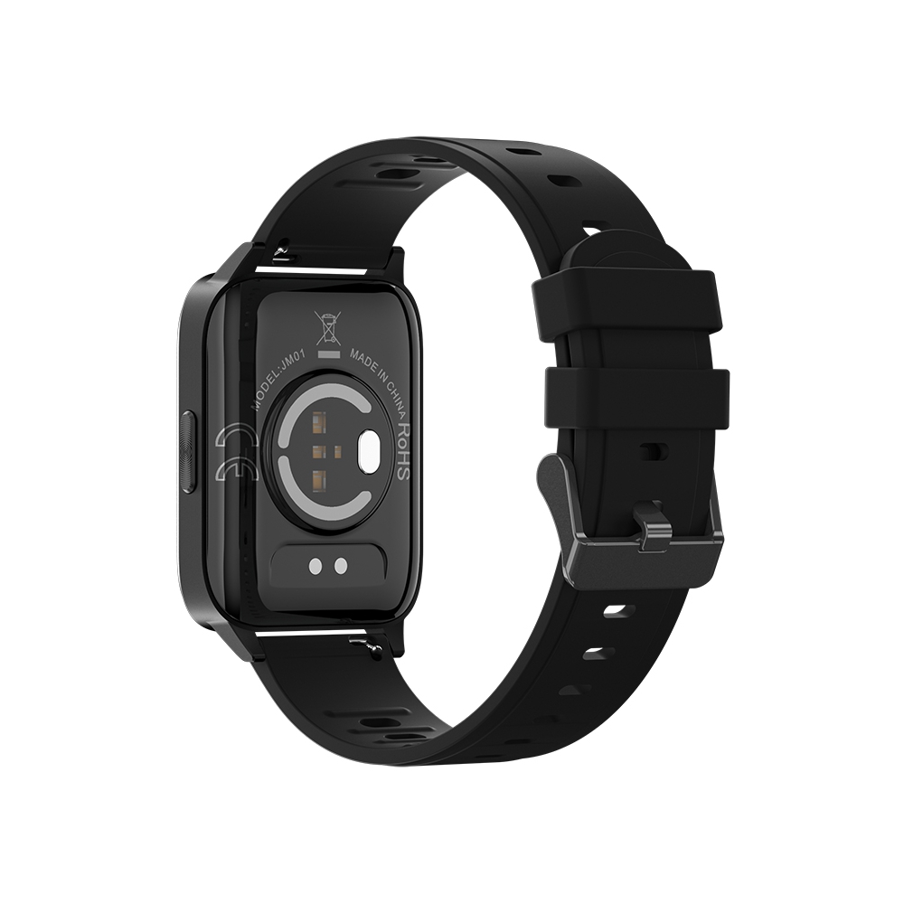 Ceas Smartwatch XK Fitness JM01 cu Display 1.69 inch, Bluetooth, Functii sanatate, Pedometru, Distanta, Moduri sport, Silicon, Negru