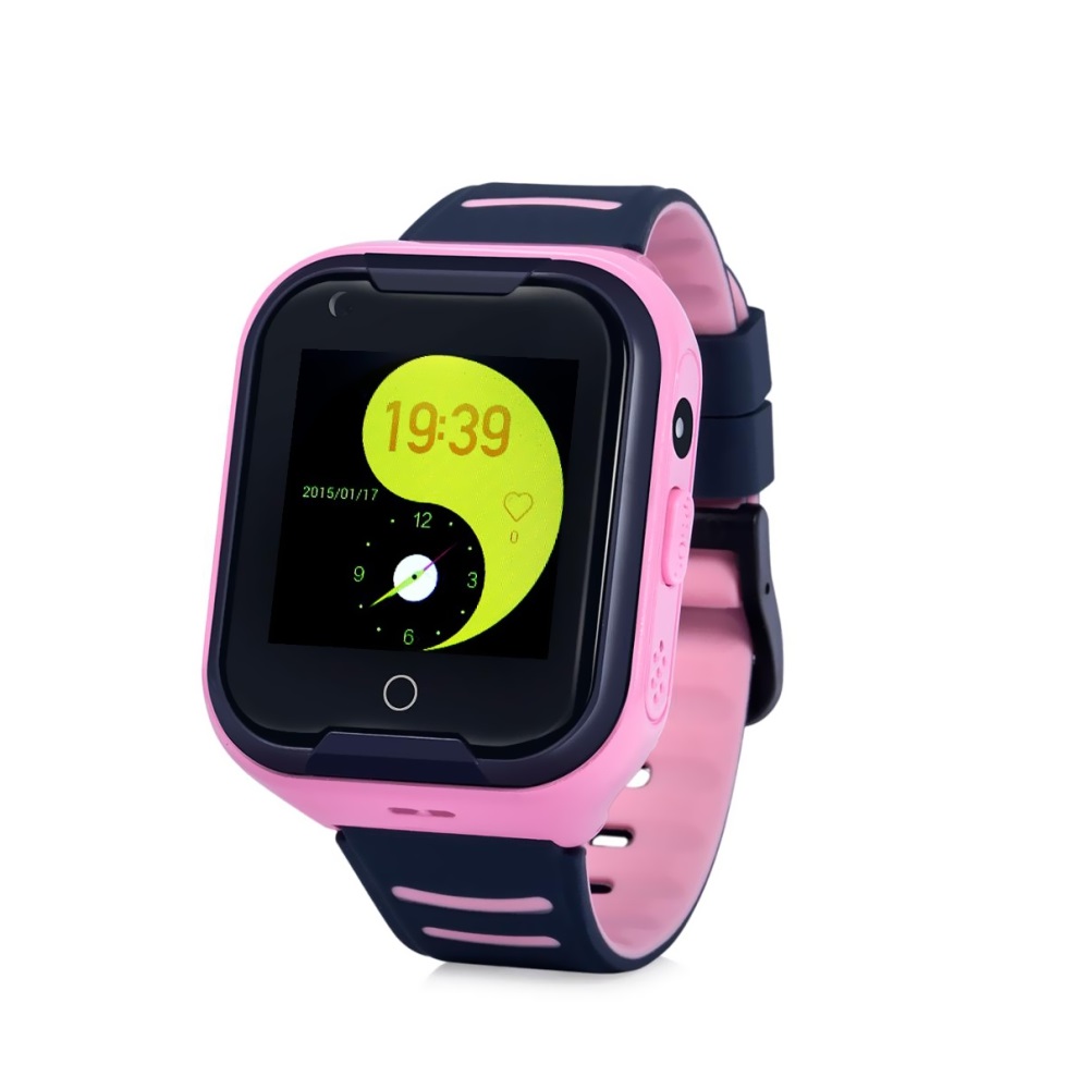 Ceas Smartwatch Pentru Copii Wonlex KT11 cu Functie Telefon, Apel video, Localizare GPS, Camera, Pedometru, Lanterna, SOS, IP54, 4G – Roz, Cartela SIM Cadou