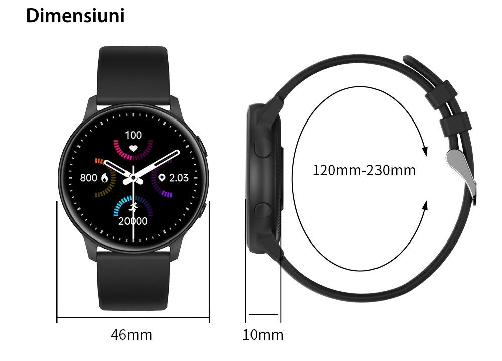 Ceas Smartwatch Twinkler TKY-MX1 cu Display 1.32 inch, Notificari, Distanta, Calorii, Monitorizarea sanatate, Moduri sport, Albastru