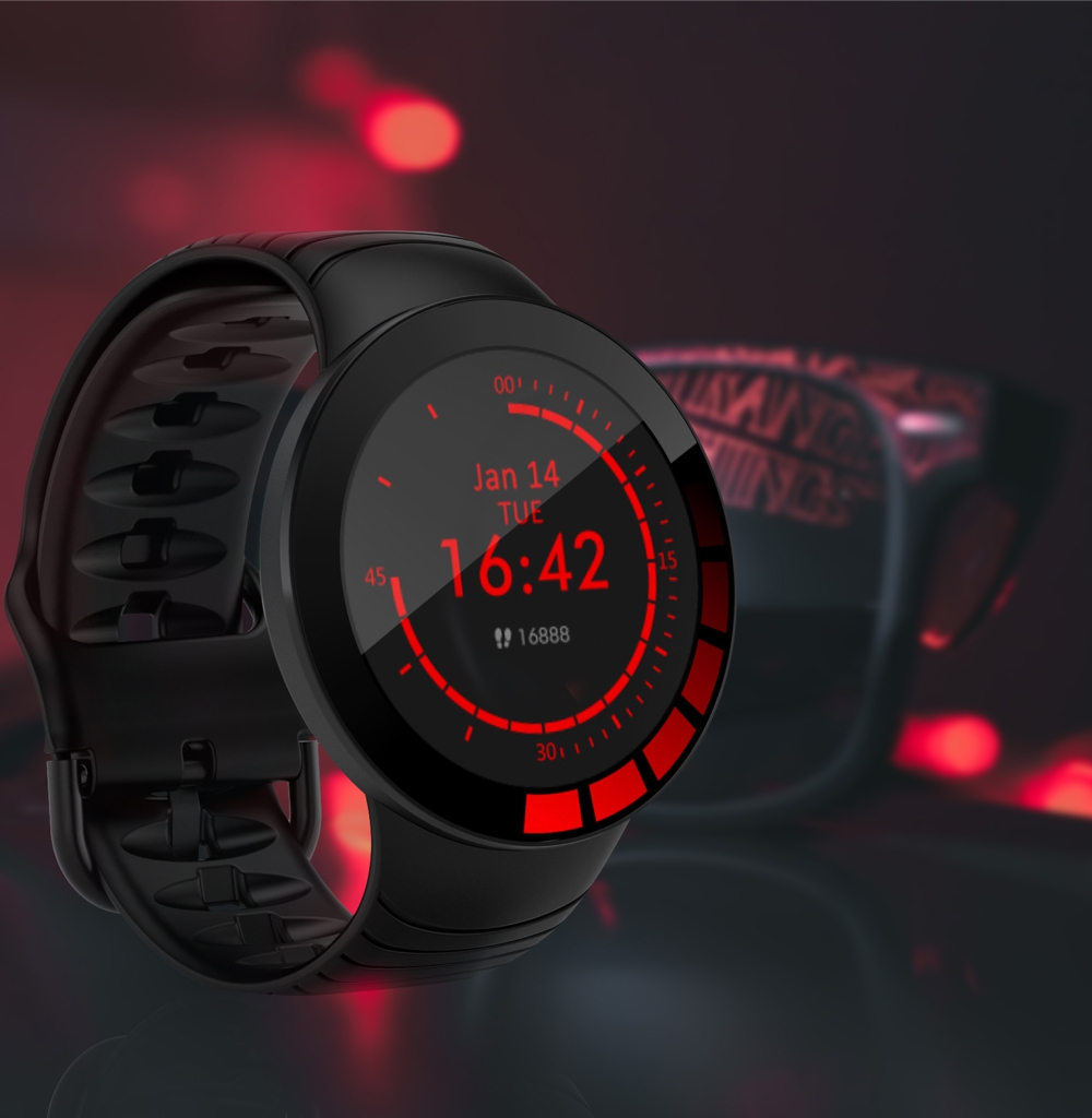 Ceas Smartwatch XK Fitness E3 cu Moduri sportive, Functii sanatate, Pedometru, Calorii, Distanta, Negru