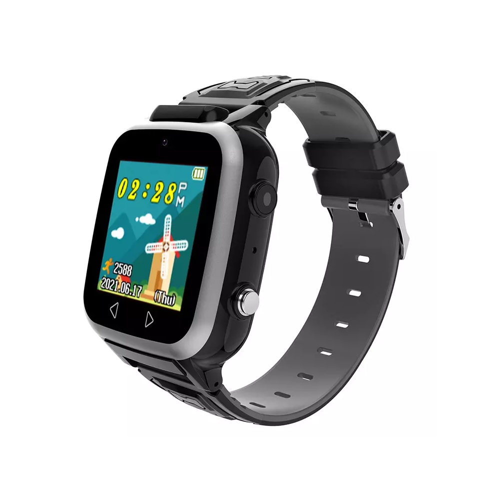 Ceas smartwatch pentru copii xk fitness y8 cu jocuri, lanterna, camera, pasi, alarma, calculator, negru
