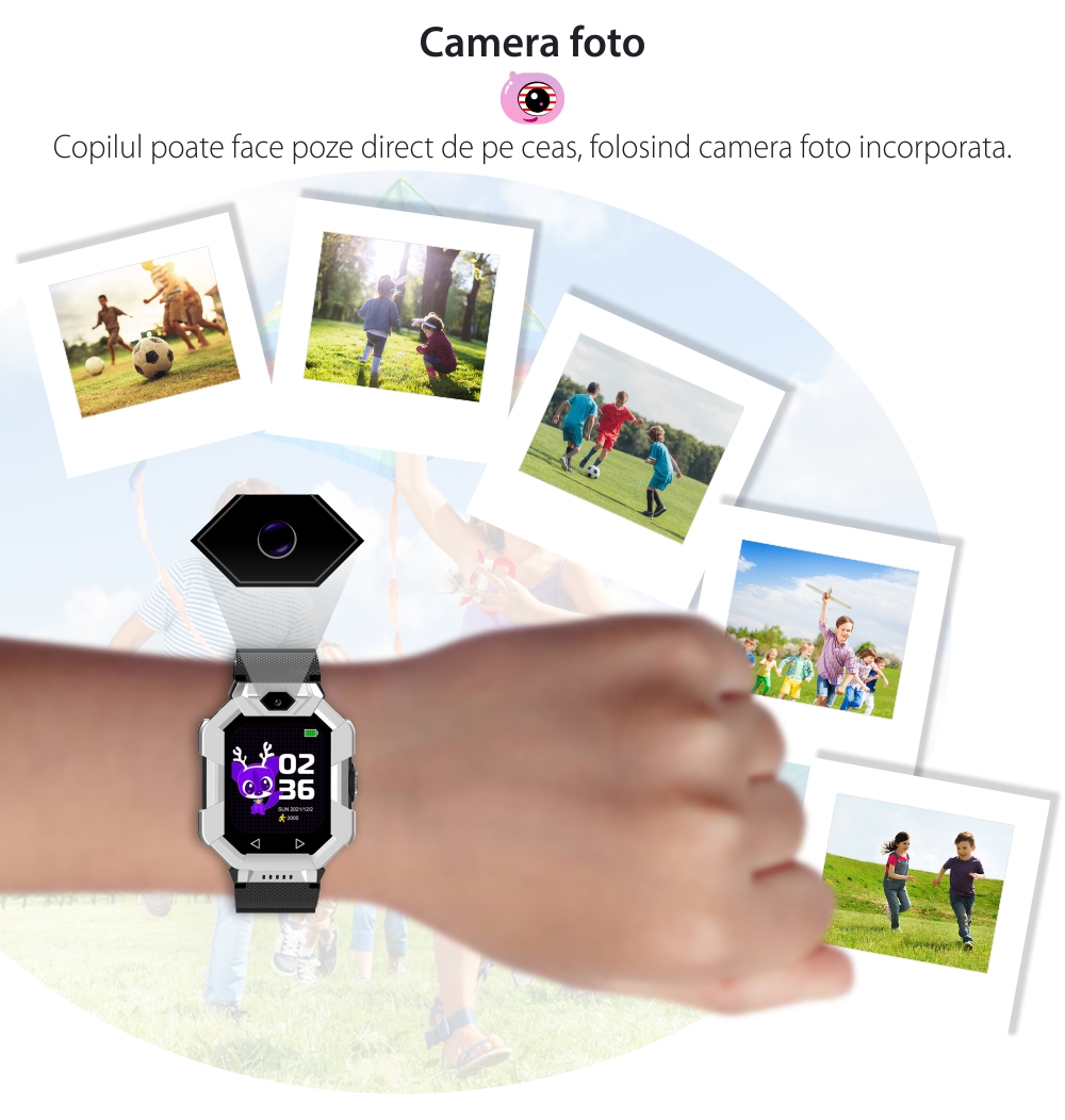 Ceas Smartwatch Pentru Copii XK Fitness S11 cu Retea 2G, Fara GPS, Jocuri, Pedometru, Cronometru, Camera, Apel SOS, Albastru