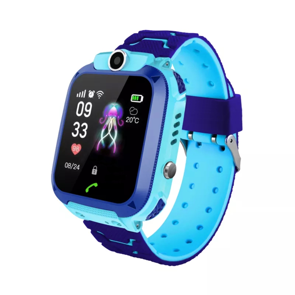 Ceas Smartwatch Pentru Copii Xk Fitness Q12 Cu Functie Telefon Localizare Lbs Contacte Camera Alarma Mesaje Istoric Albastru