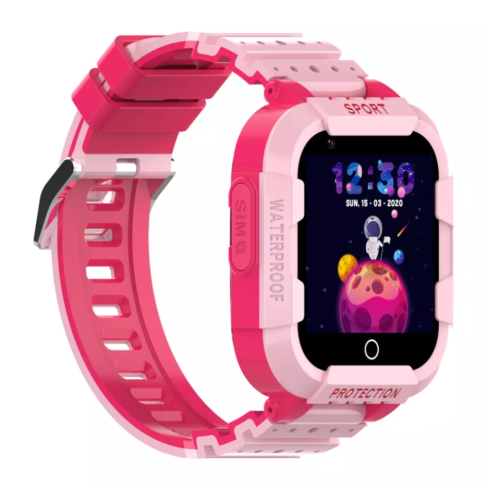 Ceas Smartwatch Pentru Copii Wonlex CT12 cu Functie telefon, Localizare GPS, Apel video, Pedometru, Contacte, Alarma, Roz alarma imagine noua idaho.ro