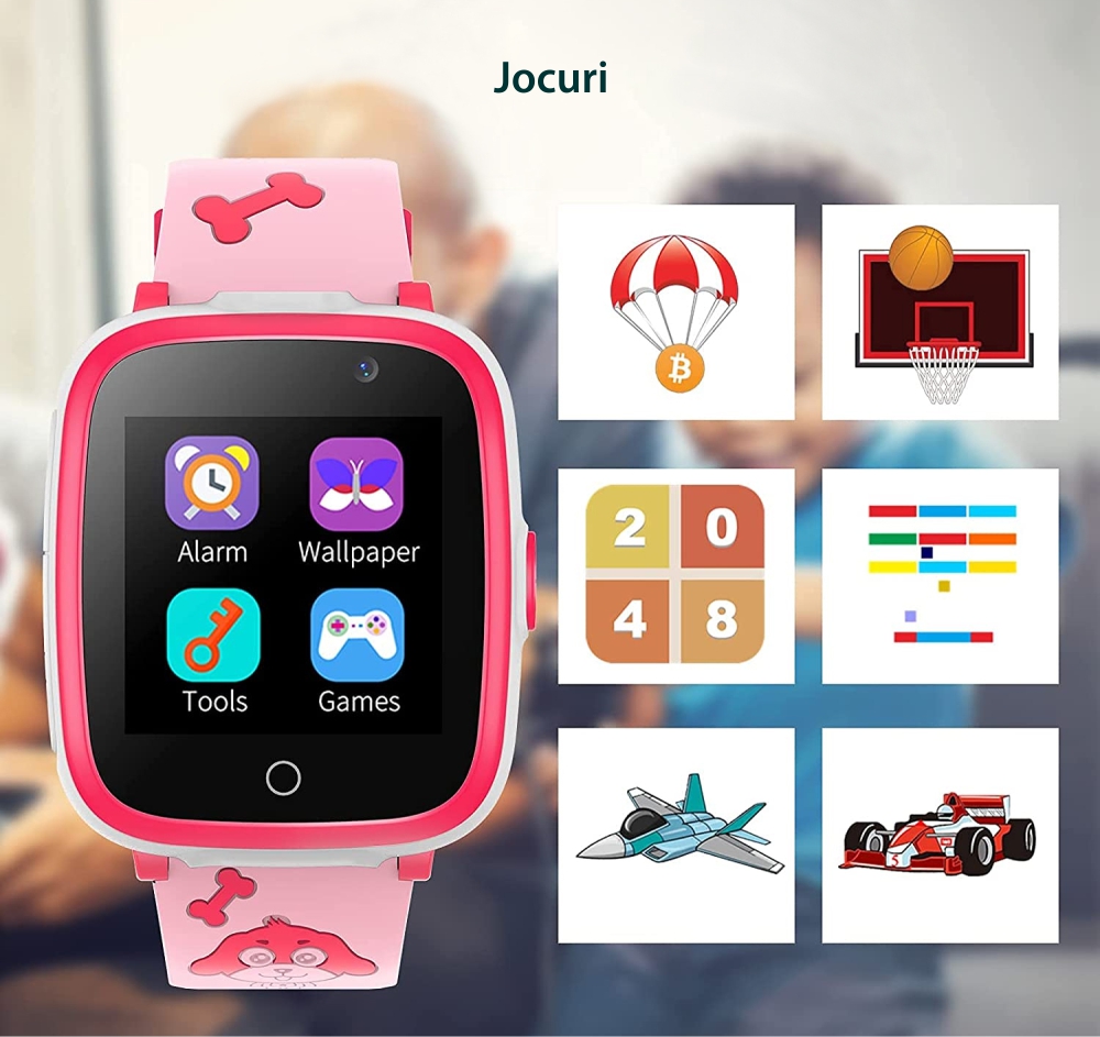 Ceas Smartwatch Pentru Copii Xkids A10 fara GPS, cu Funtie telefon, Jocuri, Camera, Contacte, Alarma, Cronometru, Roz