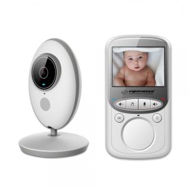 Baby Monitor Wireless Esperanza EHM003, Display LCD 2.4 inch, Baterie 750 mAh, 8 Cantece, Monitorizare temperatura camera,