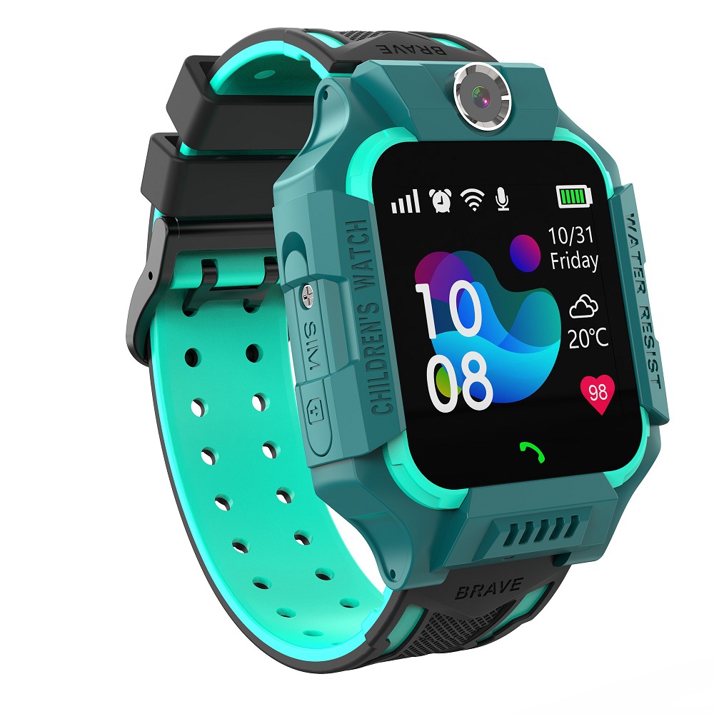 Ceas Smartwatch Pentru Copii Xkids XK15 cu Functie Telefon, Apel monitorizare, Camera, Alarma, Pedometru, SOS, Incarcare magnetica, Verde alarma imagine noua idaho.ro