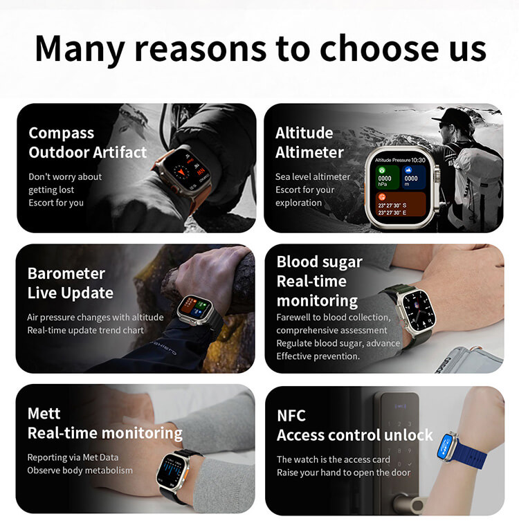 Ceas Smartwatch XK Fitness Ultra cu Functii monitorizare sanatate, Memento sedentar, Senzor puls, Pedometru, Notificari, Contacte, Portocaliu
