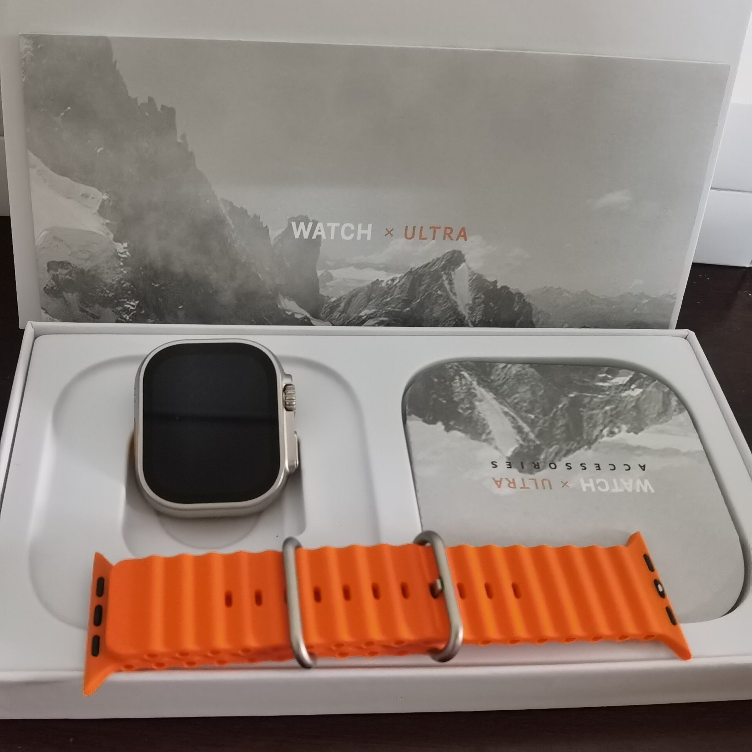 Ceas Smartwatch XK Fitness Ultra Plus cu Functii monitorizare sanatate, Memento sedentar, Senzor puls, Pedometru, Notificari, Contacte, Portocaliu