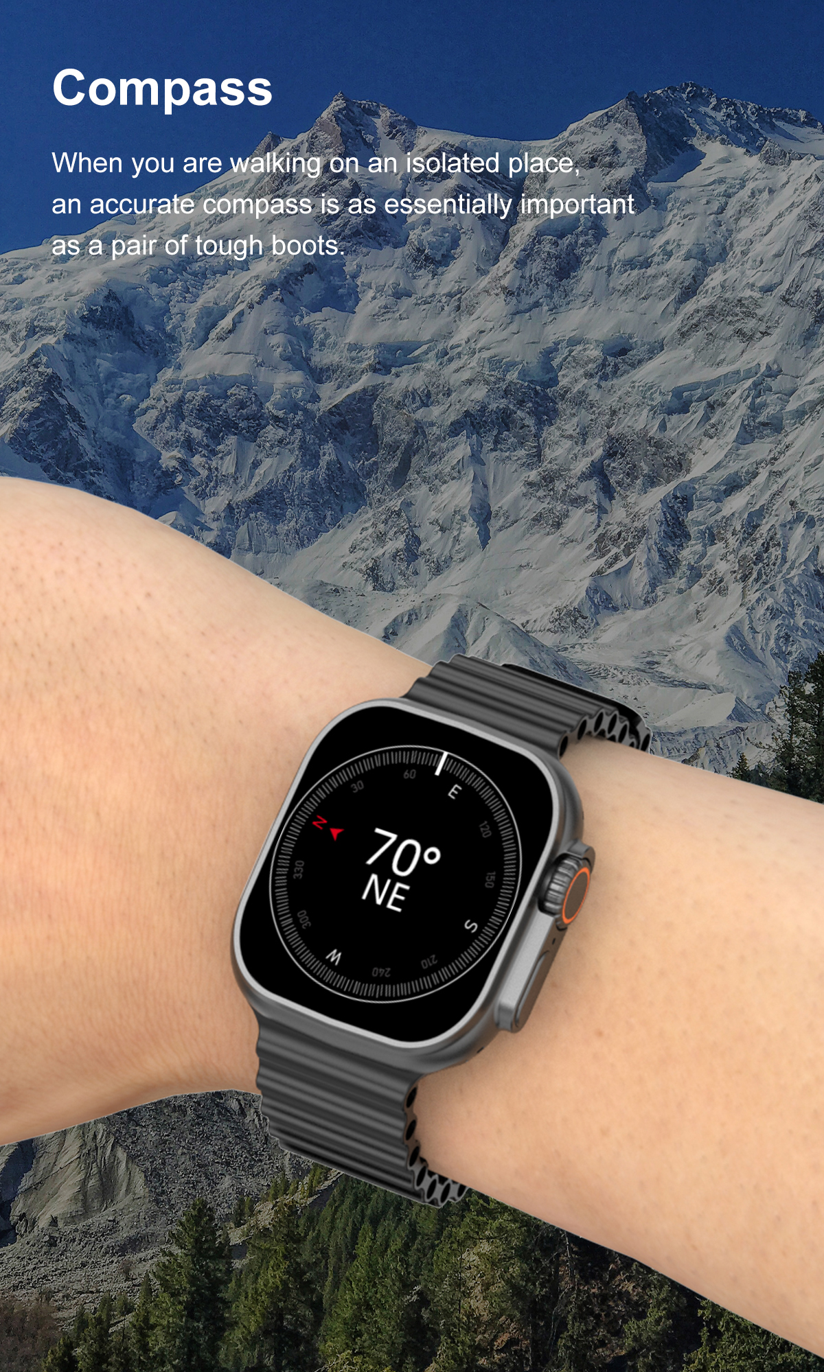 Ceas Smartwatch XK Fitness Ultra Max cu Functii monitorizare sanatate, Memento sedentar, Senzor puls, Pedometru, Notificari, Contacte, Cadran gri