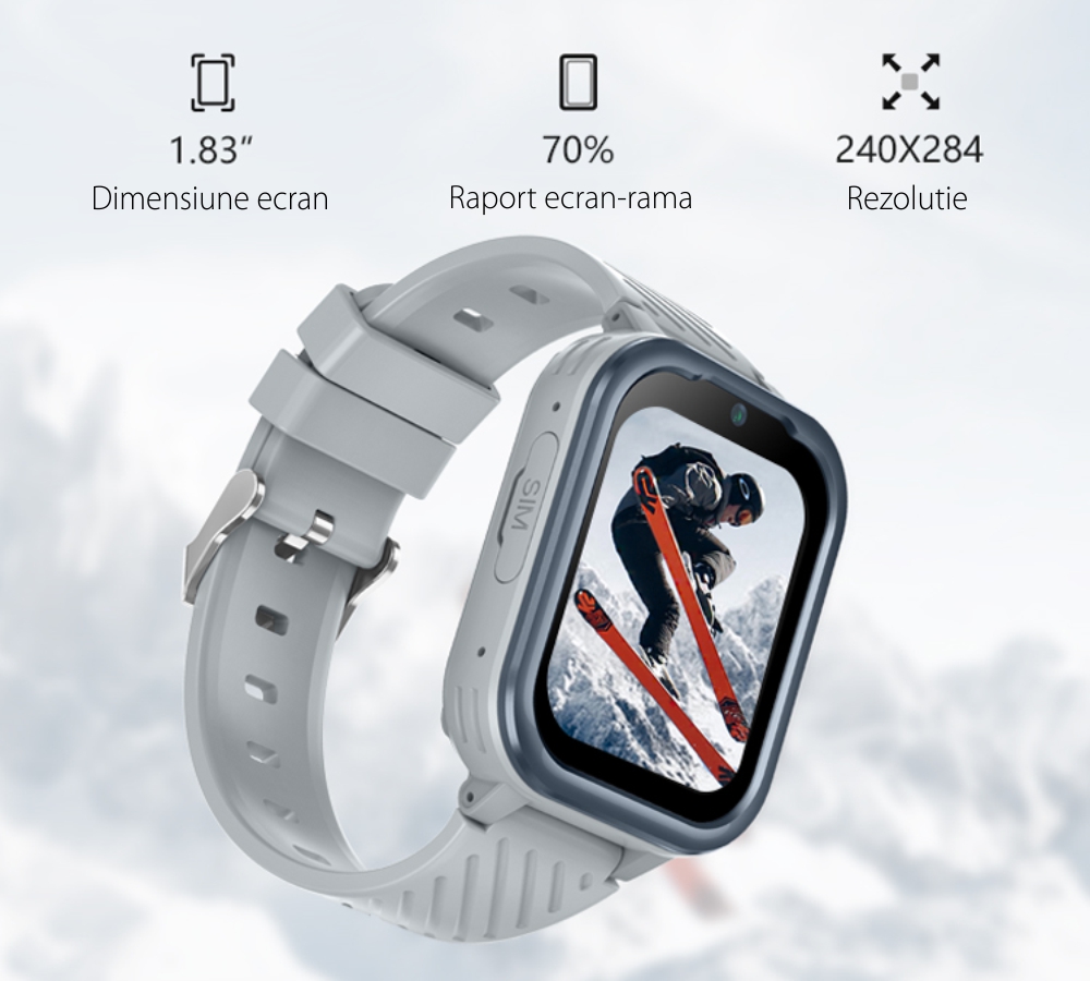 Ceas Smartwatch Pentru Copii Wonlex KT15 Pro cu Functie Telefon, Contacte, Apel video, Istoric, Pedometru, Alarma, Magazin aplicatii, Negru