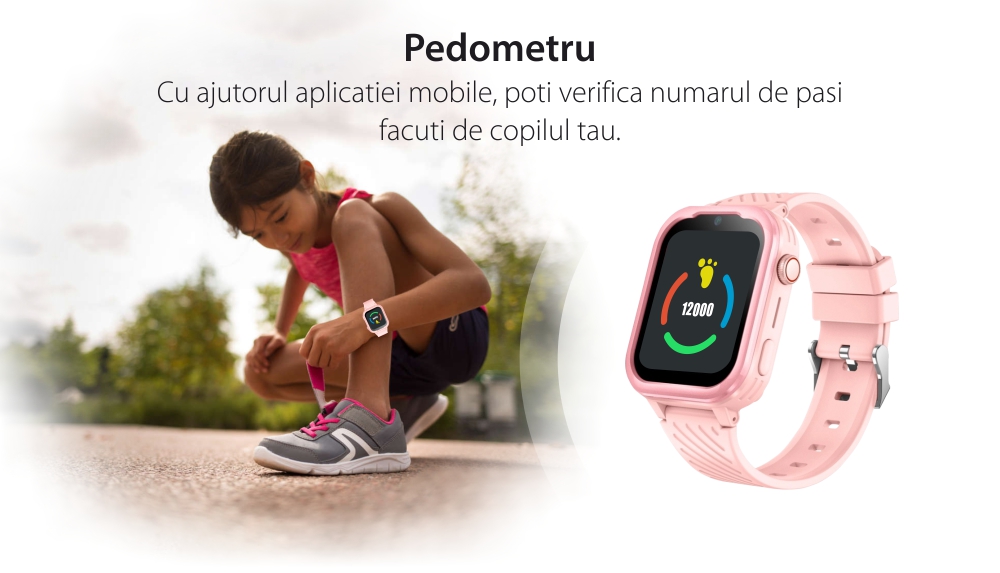 Ceas Smartwatch Pentru Copii Wonlex KT15 Pro cu Functie Telefon, Contacte, Apel video, Istoric, Pedometru, Alarma, Magazin aplicatii, Negru