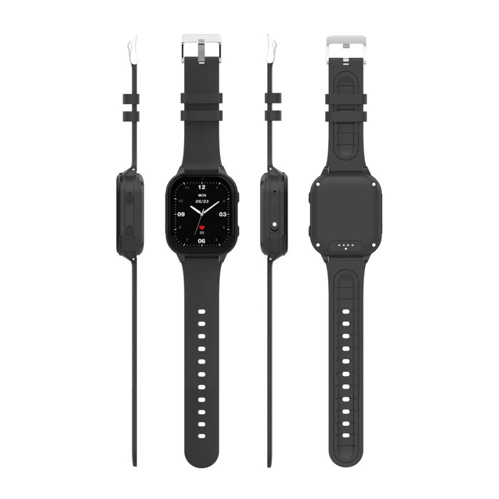 Ceas Smartwatch Pentru Copii Wonlex CT19 cu Functie telefon, Localizare GPS, Pedometru, Apel Video, Jocuri, Negru