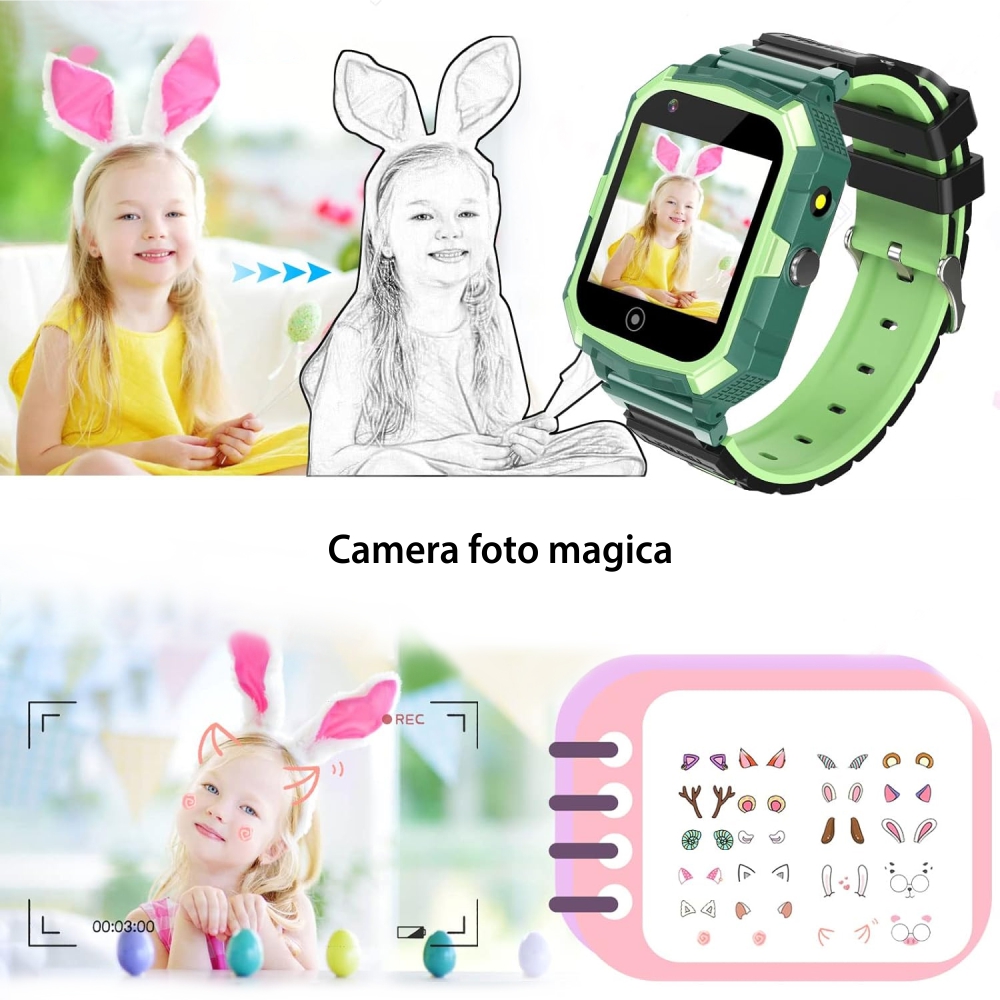 Ceas Smartwatch Pentru Copii YQT T32 cu Localizare GPS, Functie Telefon, Cartela SIM, Istoric, Camera, Magazin aplicatii, Rosu