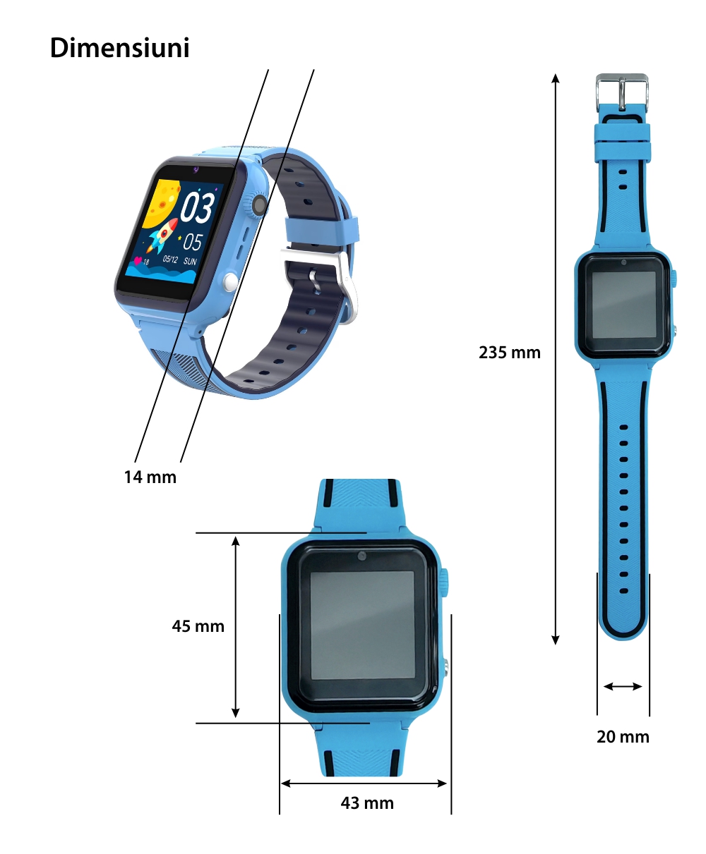 Ceas Smartwatch Pentru Copii Xkids XA13 cu Functie Telefon, Apel Video, Contacte, Jocuri, Pedometru, Roz