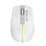 Mouse Wireless Tellur, Silent Click, Plug and Play, 6 Butoane, Alb