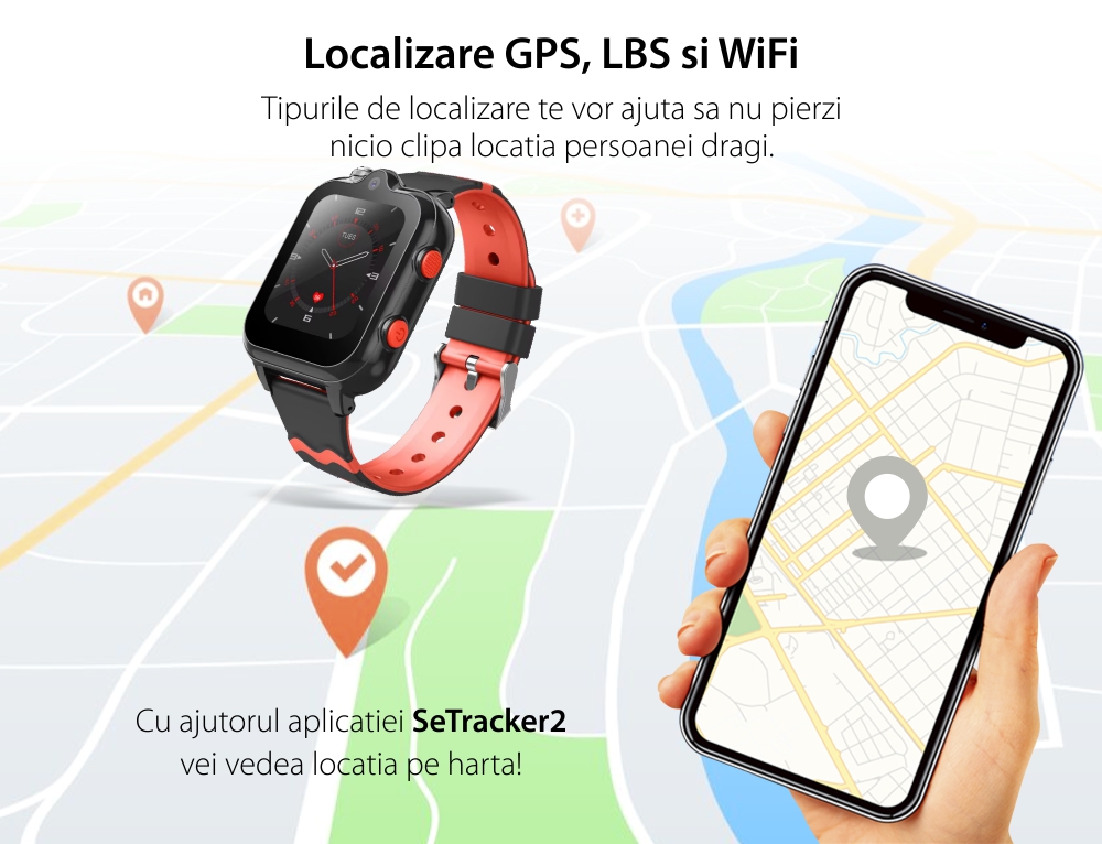 Ceas Smartwatch Pentru Copii Wonlex KT18 Pro cu Functie Telefon, 2 camere, Localizare, Apel video, Istoric, Magazin aplicatii, Albastru
