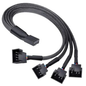 1-Cablu splitter ventilator PWM Hub 1 la 4 adaptor de alimentare placa de baza PWM cu 4 pini