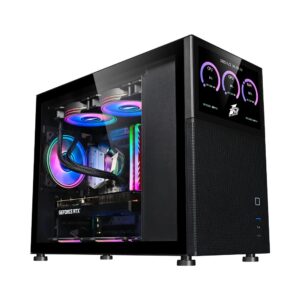 1-Carcasa 1stPLAYER Gaming MI6-EV Emotion View, ARGB, Mid-Tower, fara sursa, culoare neagra