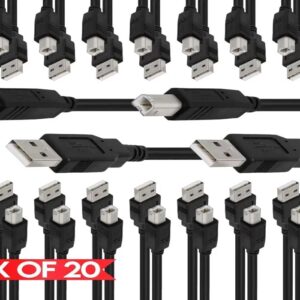 1-Set 20 bucati cabluri Imprimanta USB 2.0 A-B, 1.5m, ecranat, bobina antiparaziti