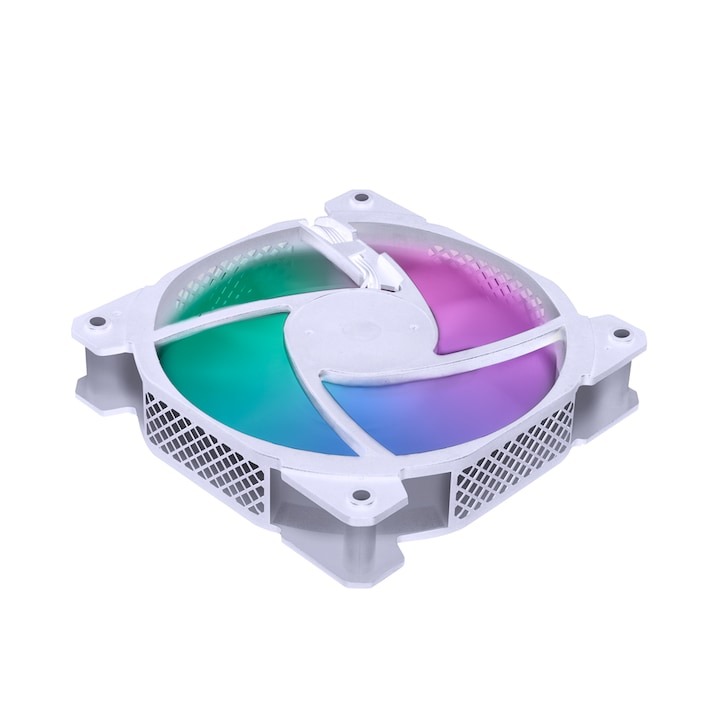 Ventilator carcasa 1stPlayer aRGB F2, 120x120x25 mm silent, Rulment hydraulic, Conector 5 pini, Alb - 3 | YEO
