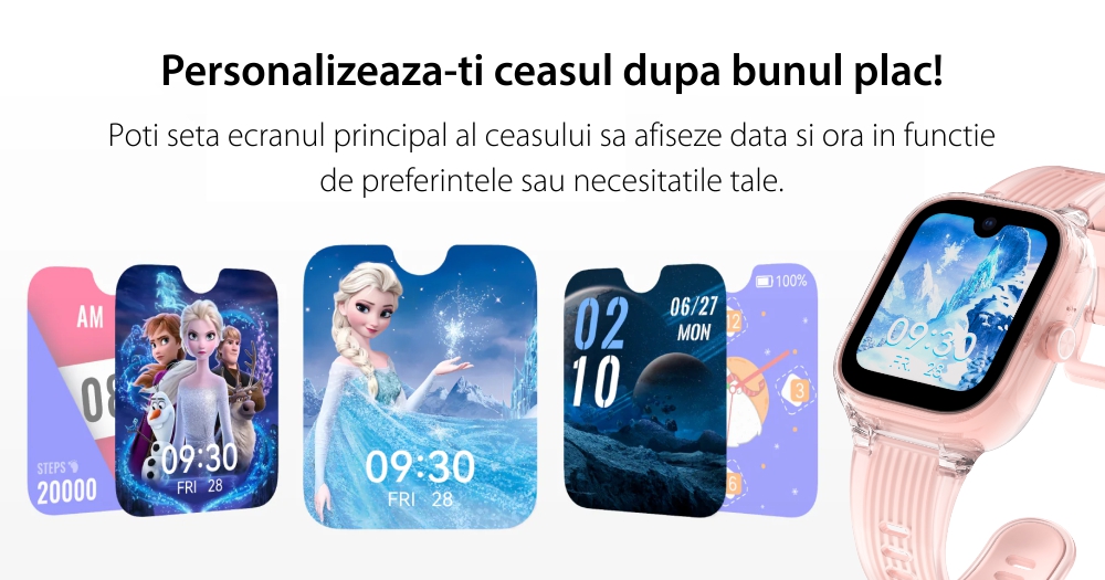 Ceas Smartwatch Pentru Copii LAGENIO K2 cu Functie Telefon, Display AMOLED, Camera 5MP,  Android 8.1, Conexiune 4G, GPS, Tracker & Control Parental, Roz
