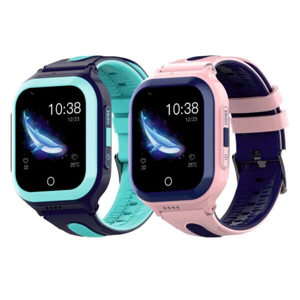 Pachet Promotional 2 Smartwatch-uri Pentru Copii Wonlex KT24S cu Localizare GPS, Functie Telefon, Geofence, Istoric, Contacte, Chat – Roz + Albastru