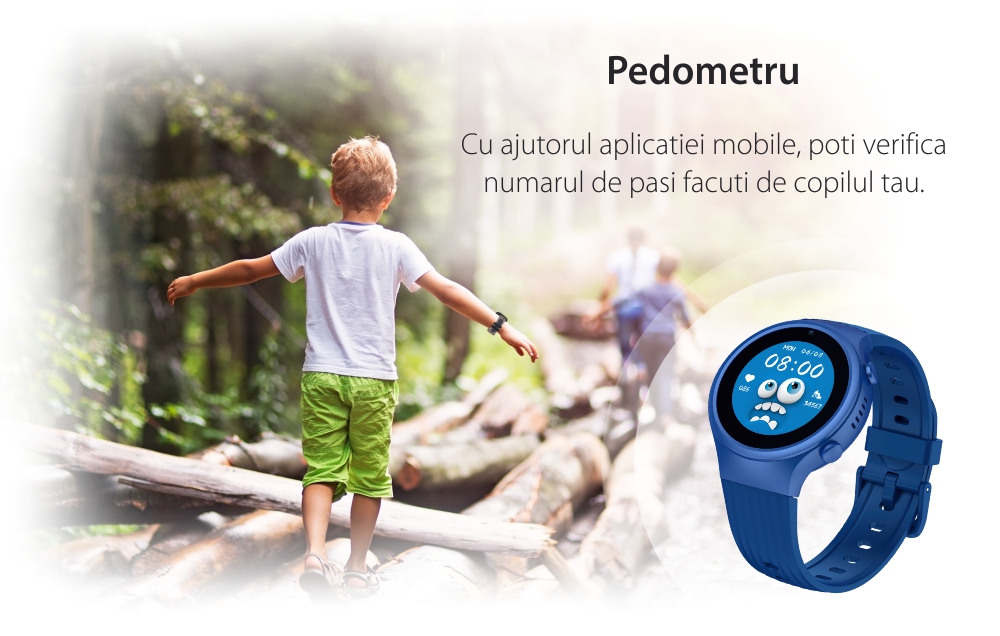 Ceas Smartwatch Pentru Copii LAGENIO K5, Model 2025, Premium 4G cu Functie Telefon, Localizare GPS, Control Parental, Buton SOS, Albastru