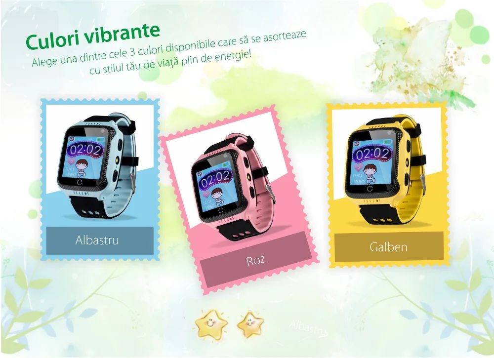 Ceas Smartwatch Pentru Copii Wonlex GW500s cu Functie Telefon, Localizare GPS, Camera, Lanterna, Pedometru, SOS – Roz