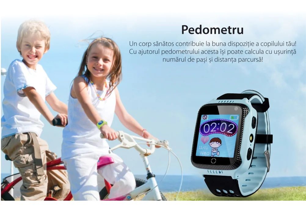 Ceas Smartwatch Pentru Copii Wonlex GW500s cu Functie Telefon, Localizare GPS, Camera, Lanterna, Pedometru, SOS – Roz