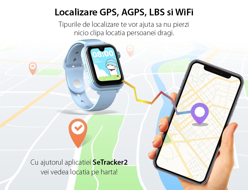 Ceas Smartwatch Pentru Copii Wonlex KT37 Ultra-Slim, AI, AMOLED, cu Functie Telefon, Localizare GPS, 4G, Magazin Aplicatii, Negru